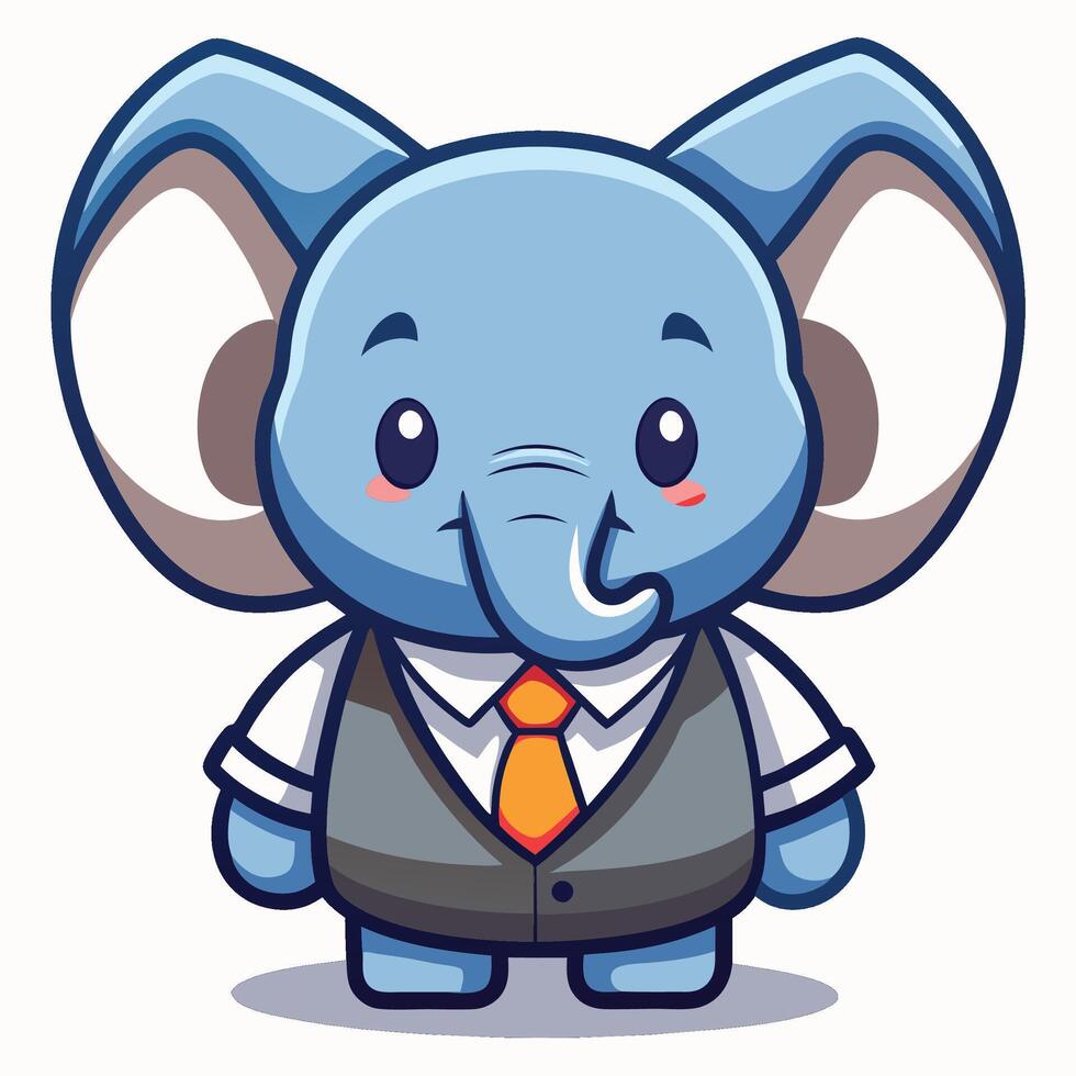 an elephant wearing a suit and vector
