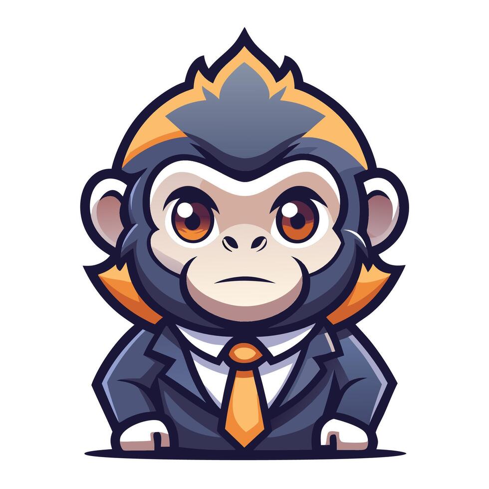 monkey in business suit white background ,illustration vector