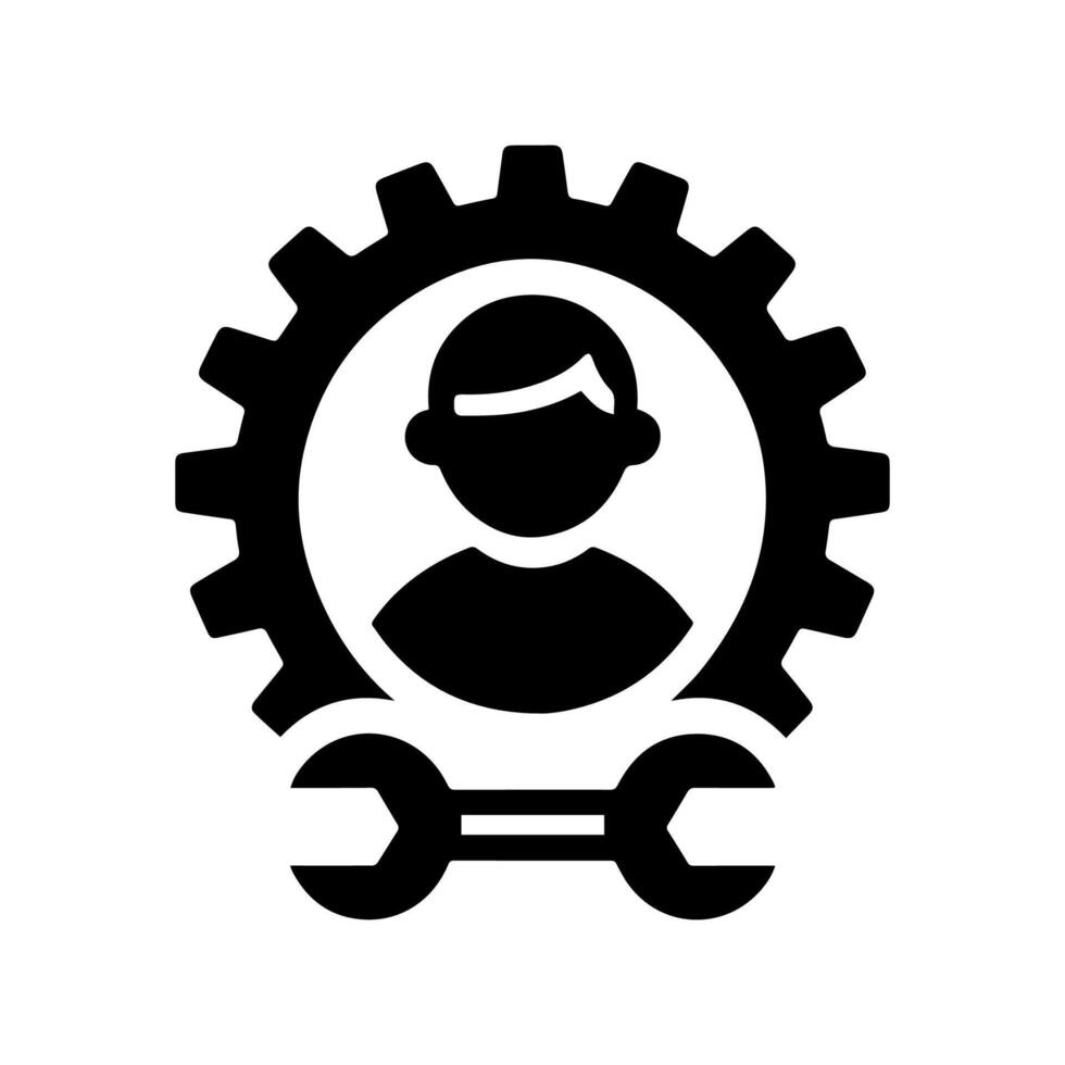 Gear and wrench icon design for industrial. vector