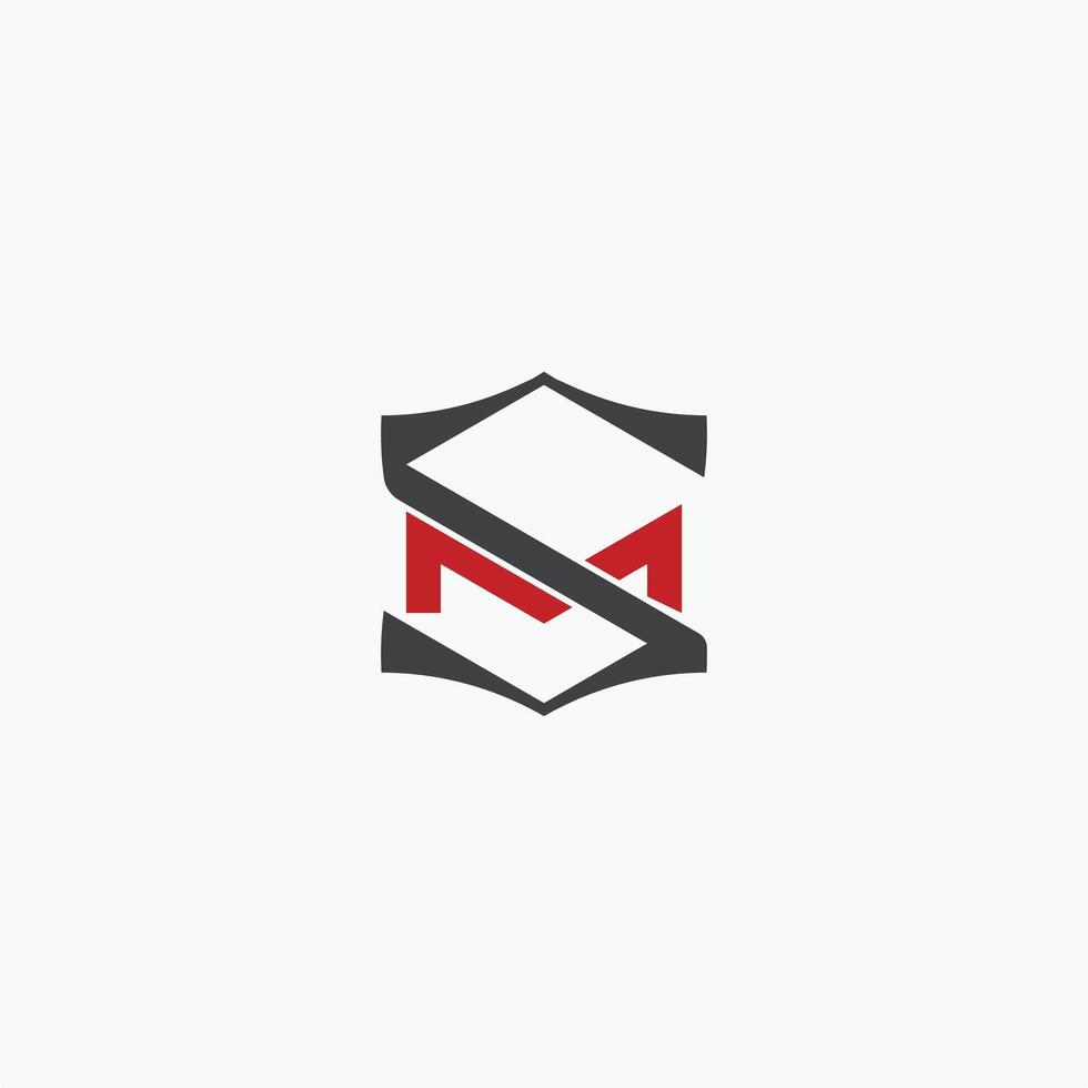 letter sm logo design vector
