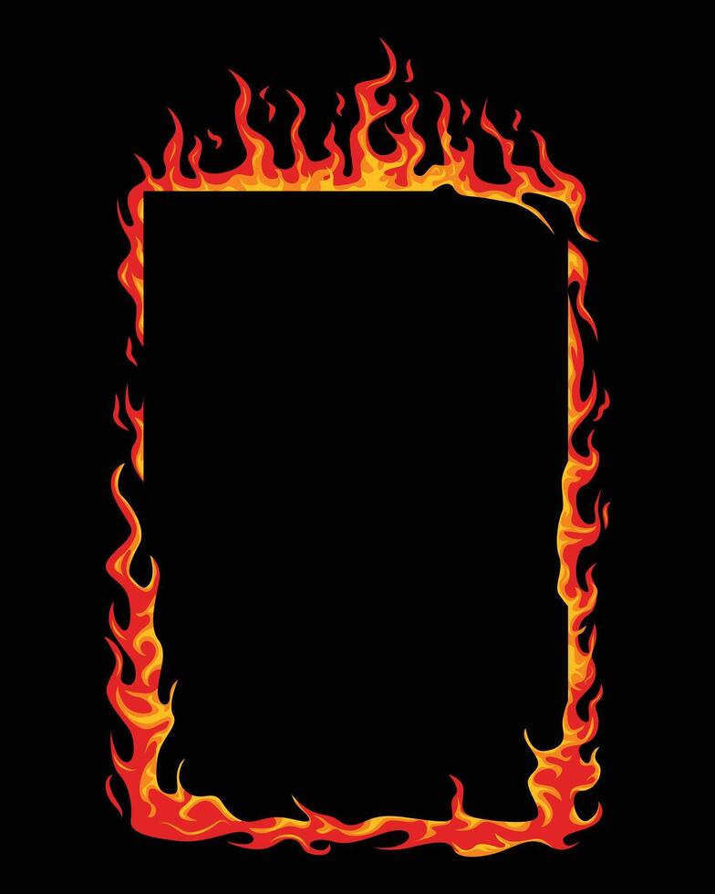 Fire flame frame background vector