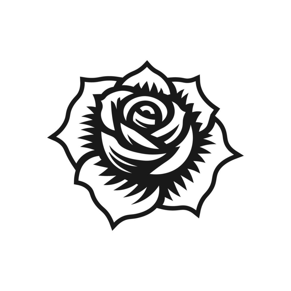 Black and White Rose Illustration vector