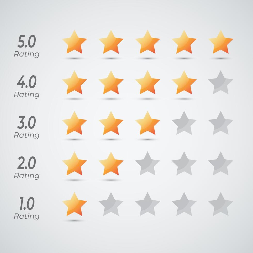 Review and five star rating Customer feedback Product evaluation rating illustration design template vector