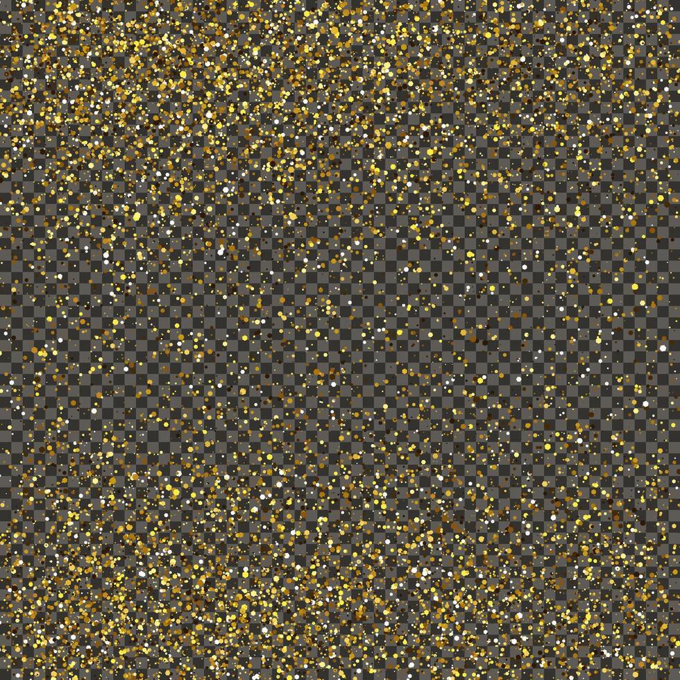 Gold glittering dust on a gray background. Dust with gold glitter effect and empty space for your text. vector