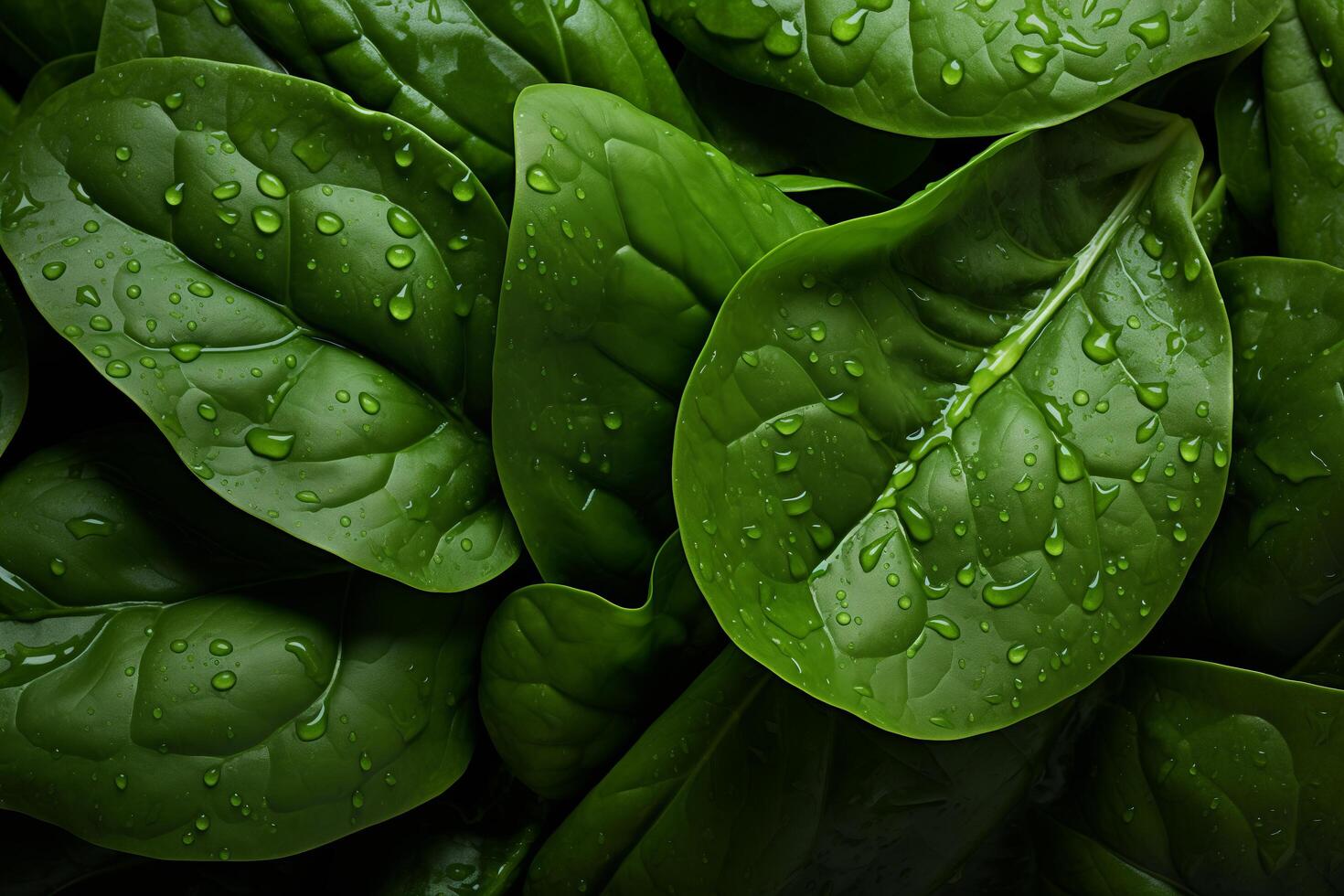 A close up of a bunch of spinach leaves photo