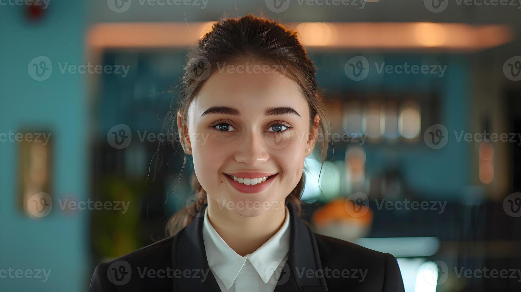 Cheerful Hotel Receptionist Excelling in Guest Services photo