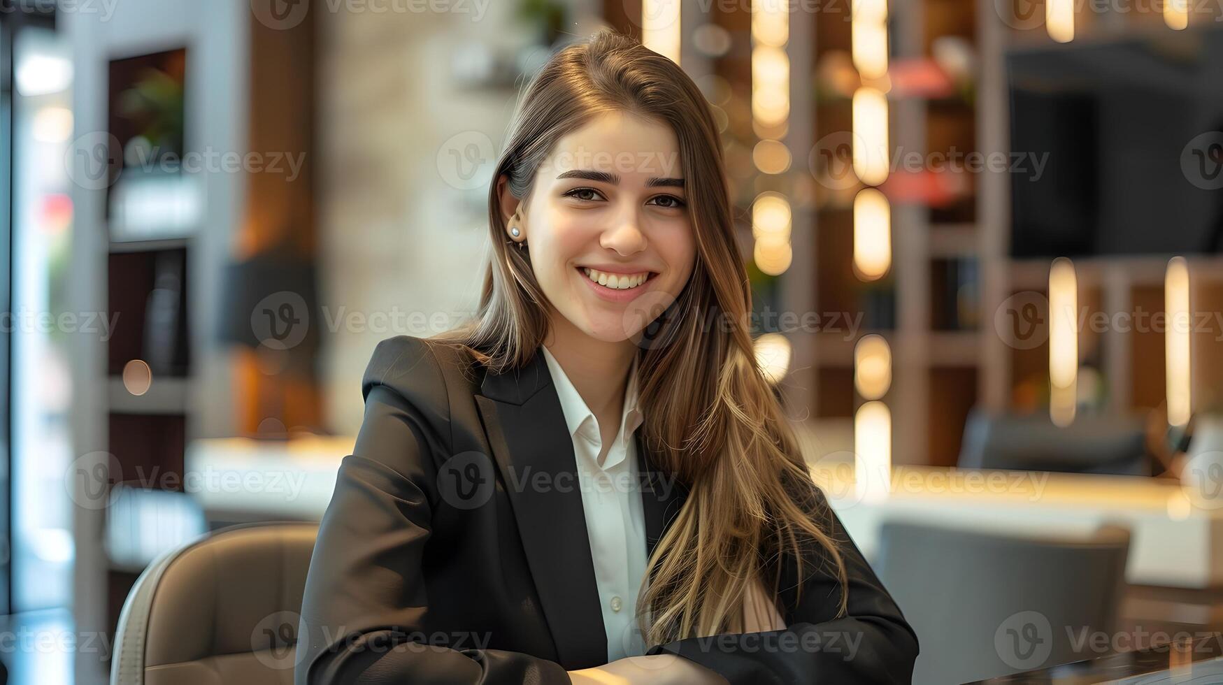 Cheerful Front Desk Associate Excels in Dynamic Office Environment photo