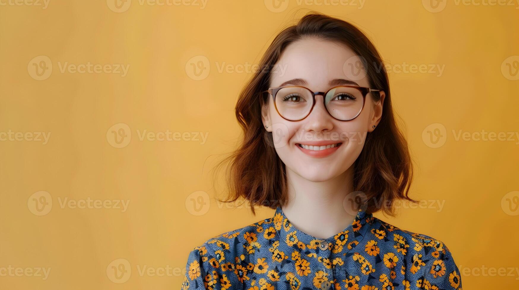 Cheerful Counselor Working Diligently on Colorful Background photo