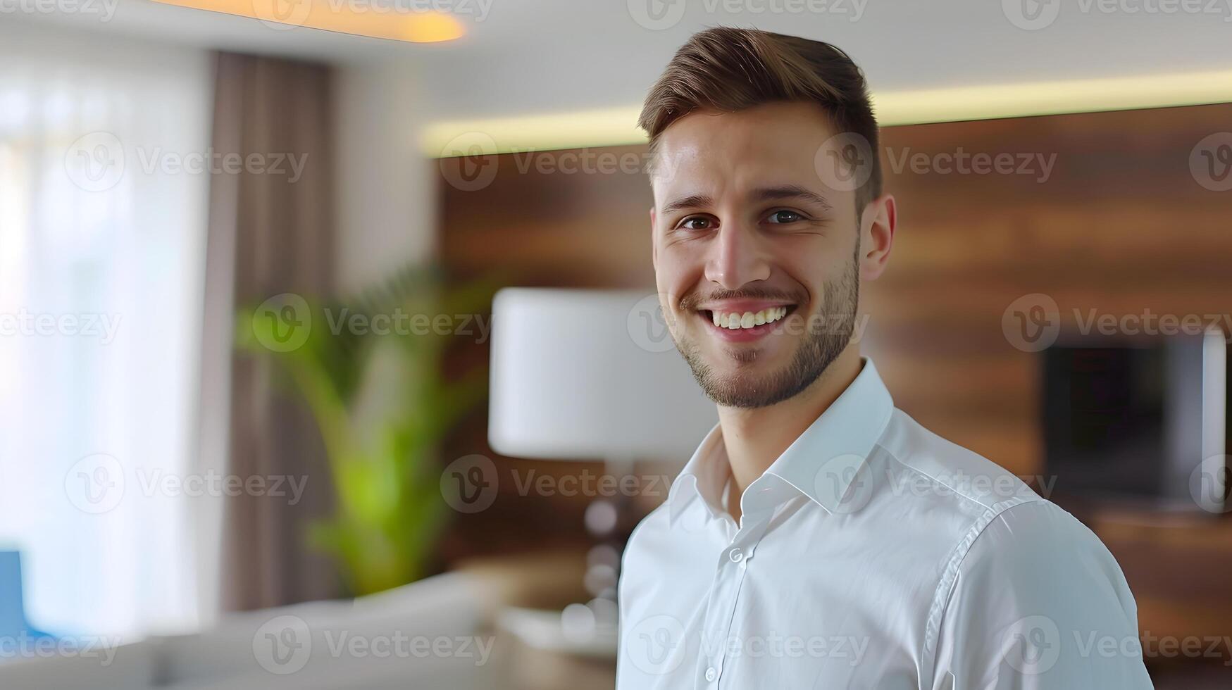 Empowered Lodging Manager A Portrait of Young Professional Exemplifying Unparalleled Hospitality and Service photo