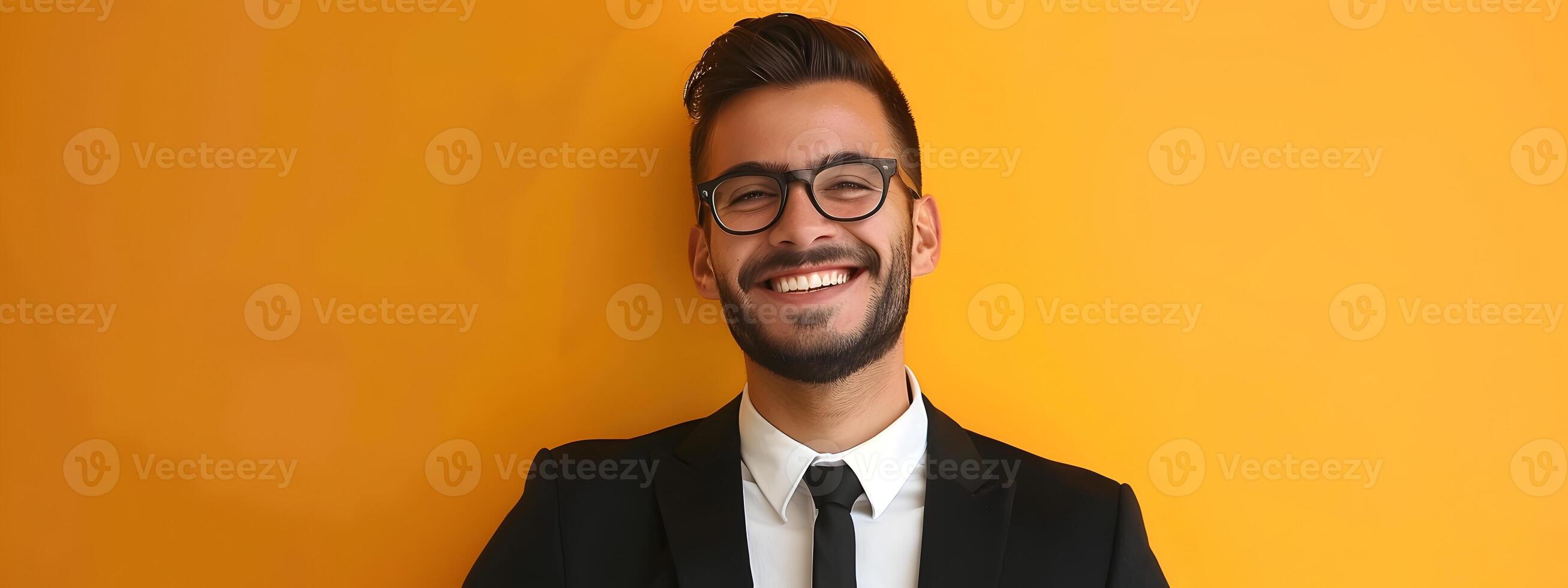 Enthusiastic Young Lodging Manager Working Efficiently at Frontdesk photo