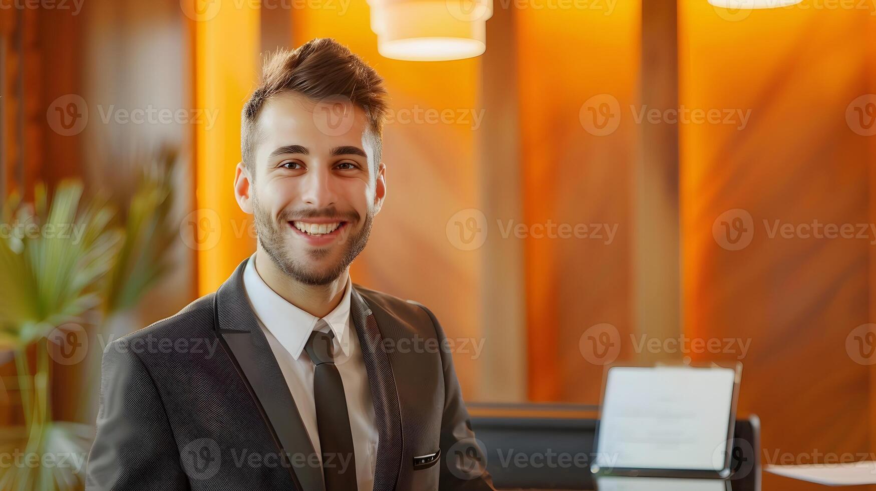 Enthusiastic Lodging Manager at Work A Vision of Professional Commitment and Guest Satisfaction photo