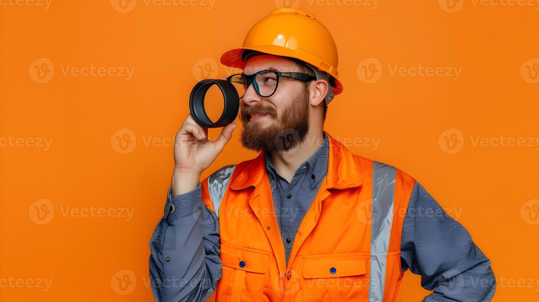 Enthusiastic Geologist Young Professional Working with Joy on Colorful Field Research photo