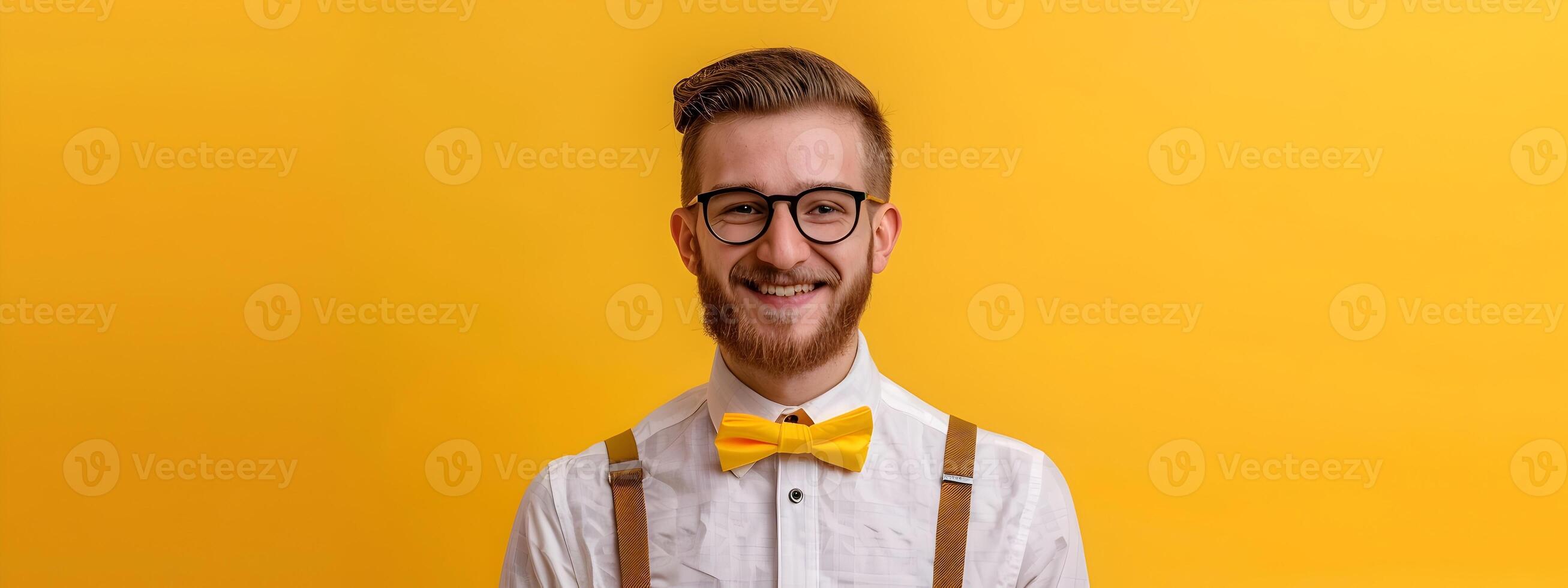 Happy Young Events Manager Excels in Colorful Office Setting photo