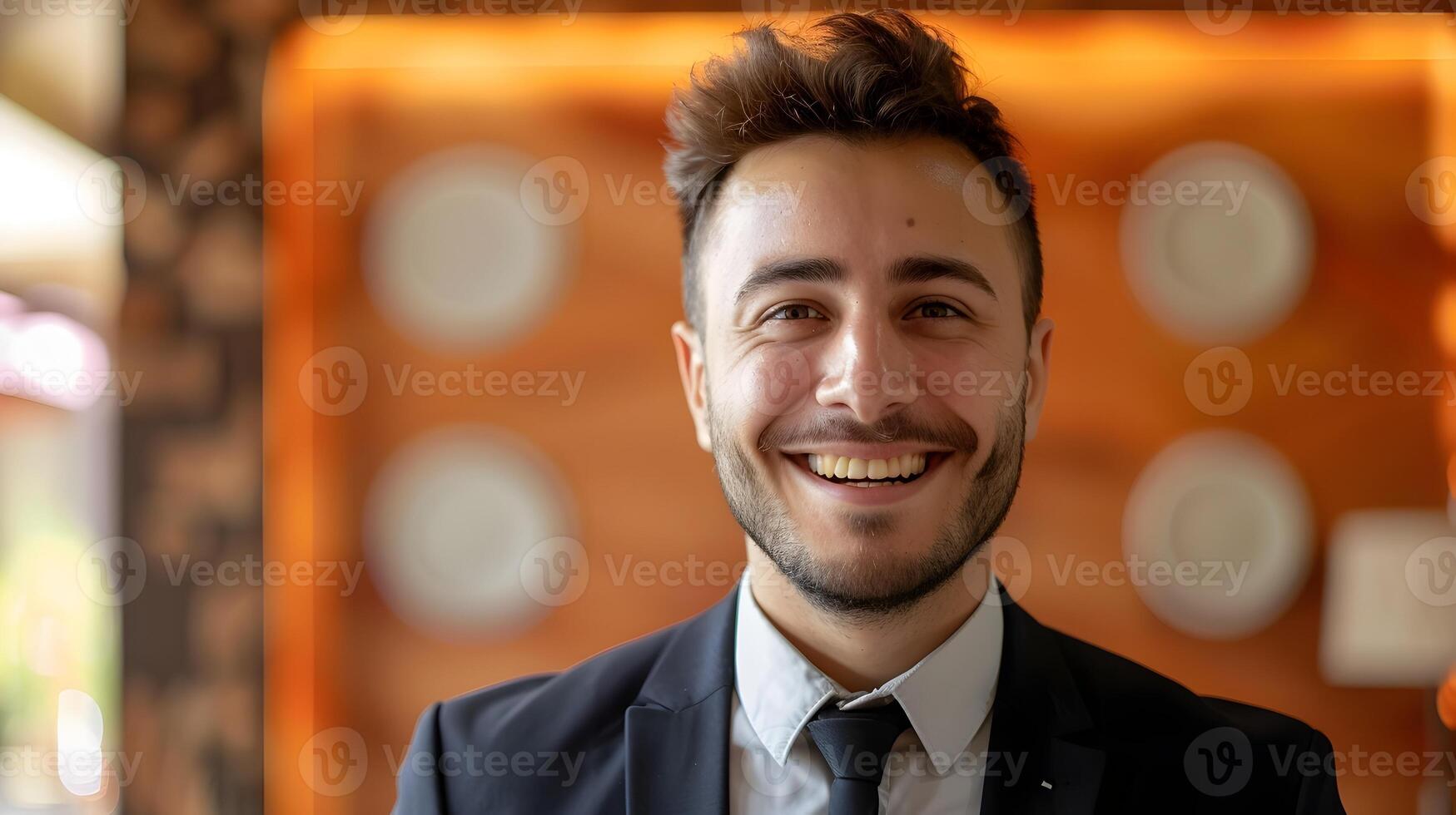 Happy Young Hotel Manager Excelling in Dynamic Hospitality Role photo