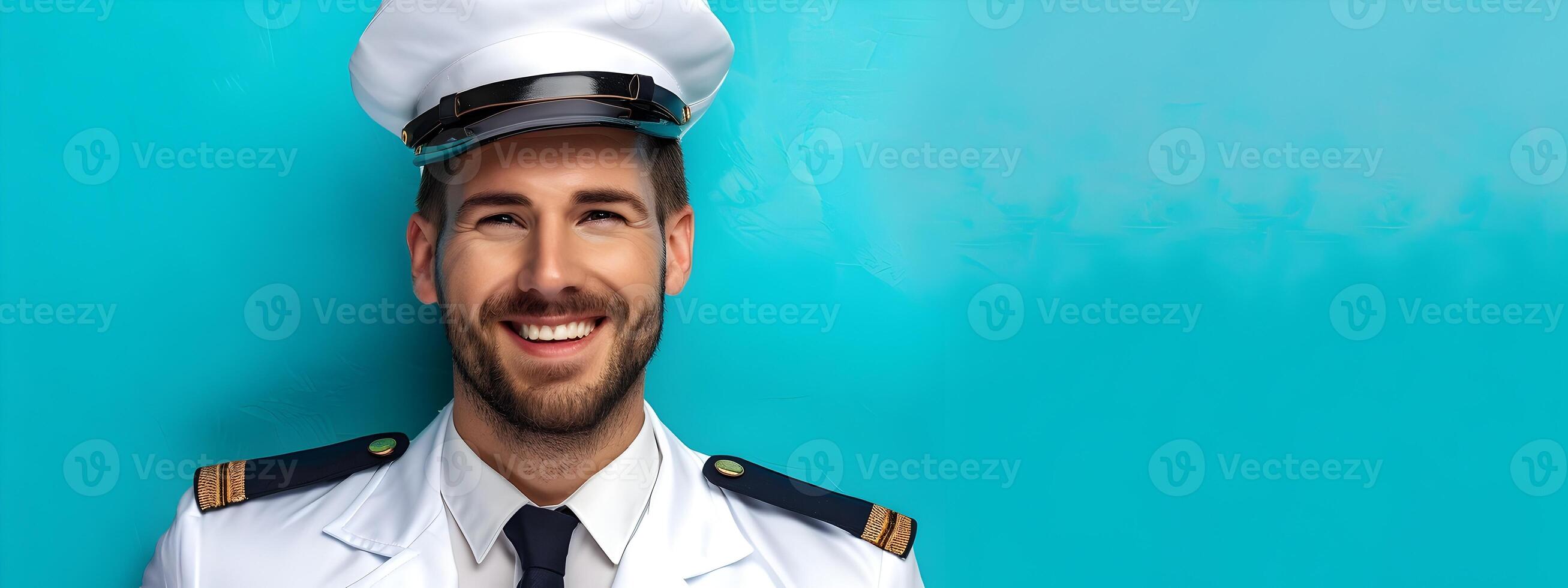 Happy Young Cruise Director Radiating Enthusiasm in a Colorful Workspace photo