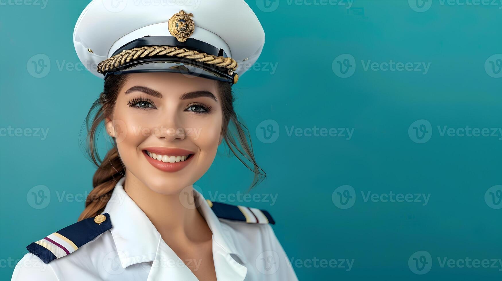Joyful Cruise Ship Attendant in Vibrant Uniform Ensuring a Memorable Vacation Experience photo