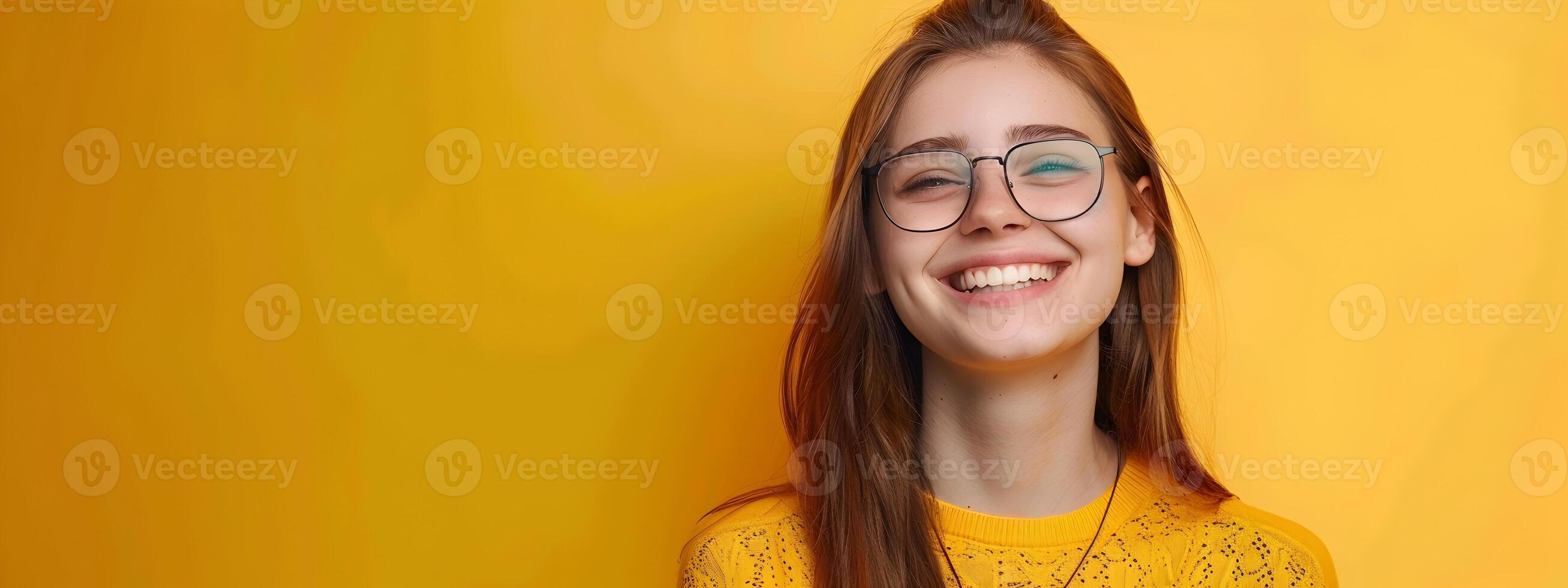 Happy Young Social Worker Demonstrating Passion and Dedication in a Vibrant Office Setting photo