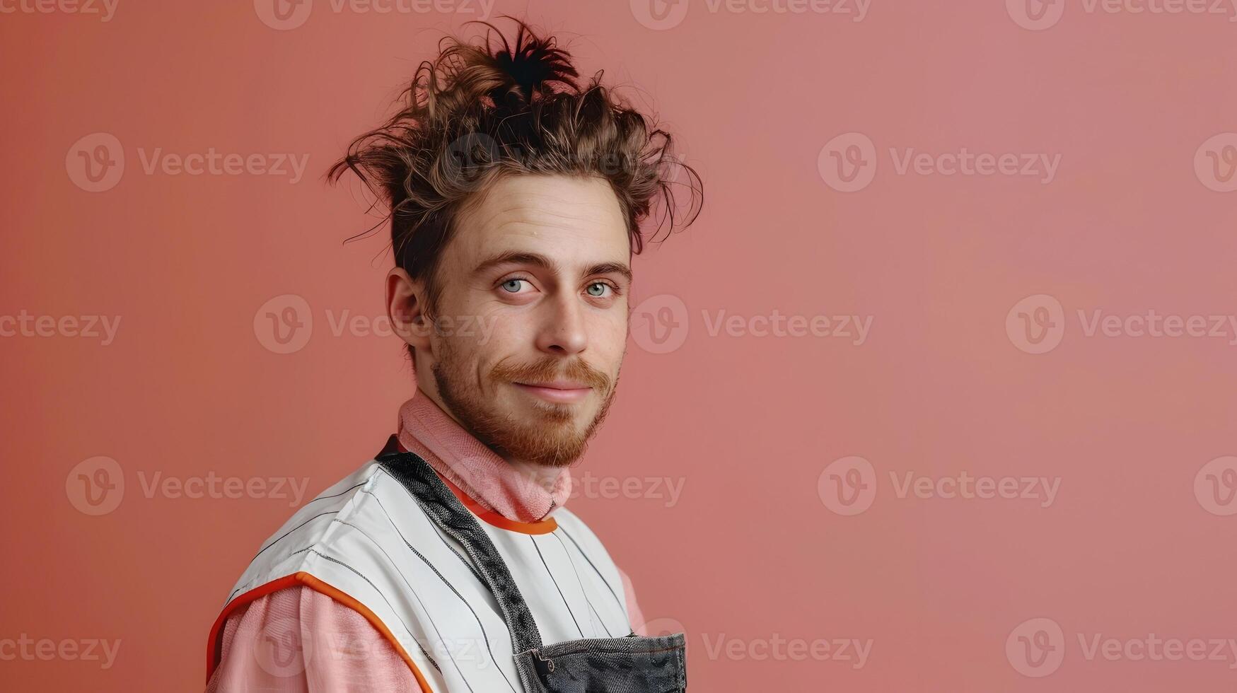 Joyful Barber Expertly Crafting a Distinct Style A Portrait of Devoted Professionalism photo