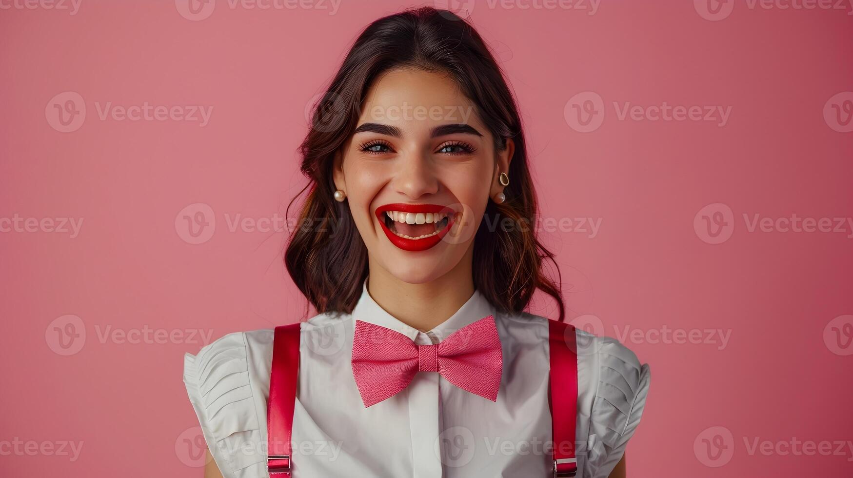 Jubilant Casino Host Excels in Colorful Gambling Industry Portrait photo