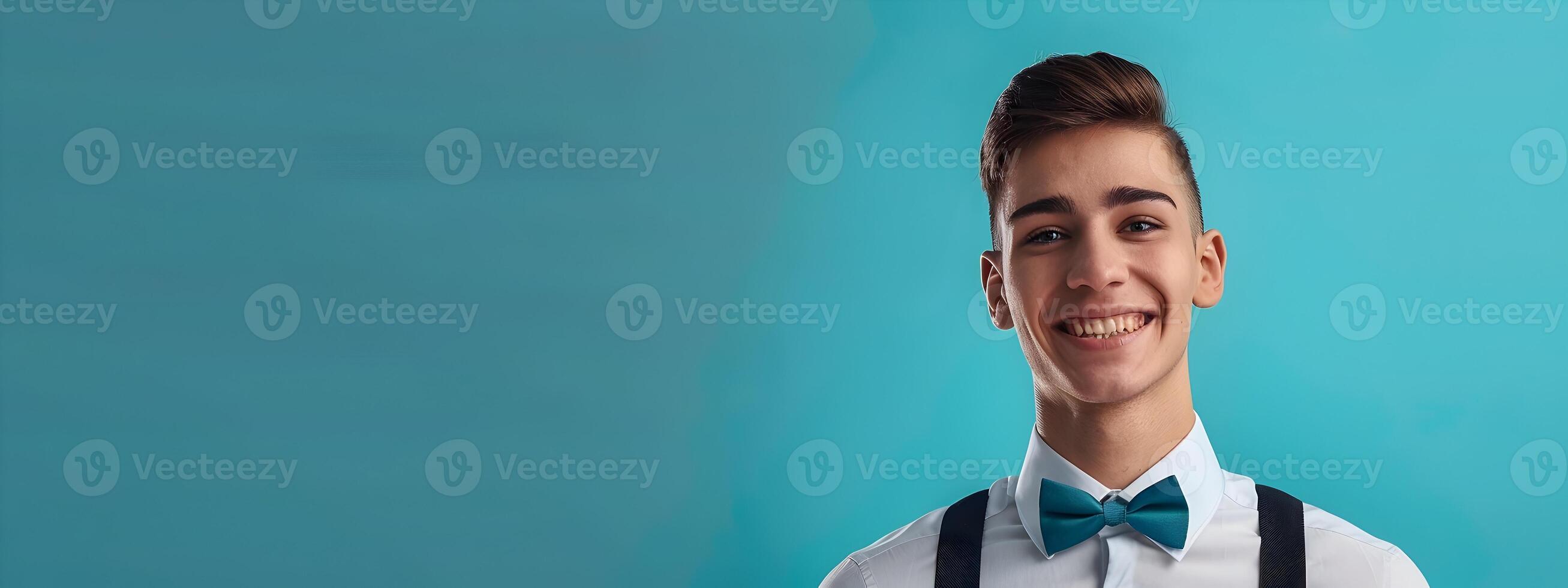 Vibrant Young Lodging Manager Exuding Joy in the Modern Office photo