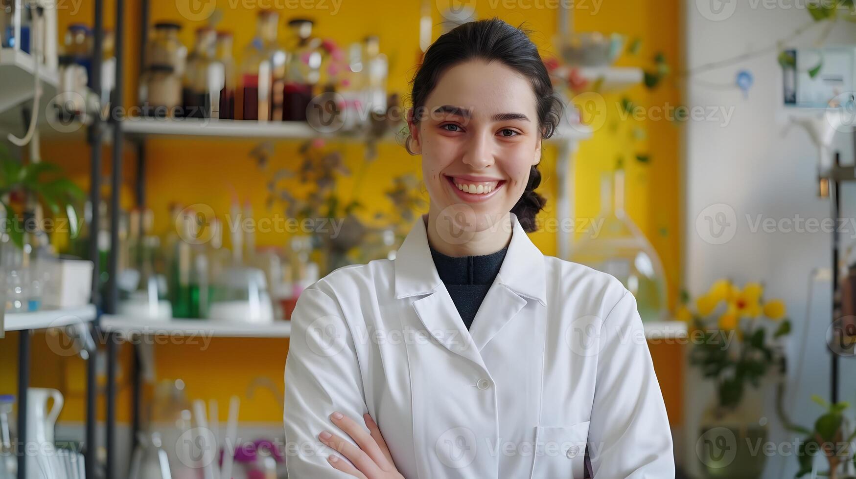 Young Atmospheric Scientists Joyous Portrait Embodying Passion and Precision in Meteorological Research photo