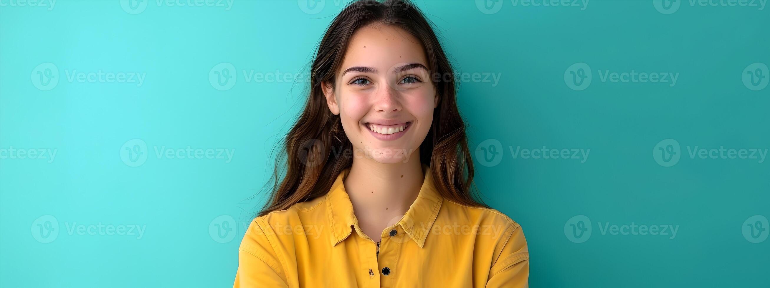Young Life Coach Radiating Positivity in a Colorful Workspace photo