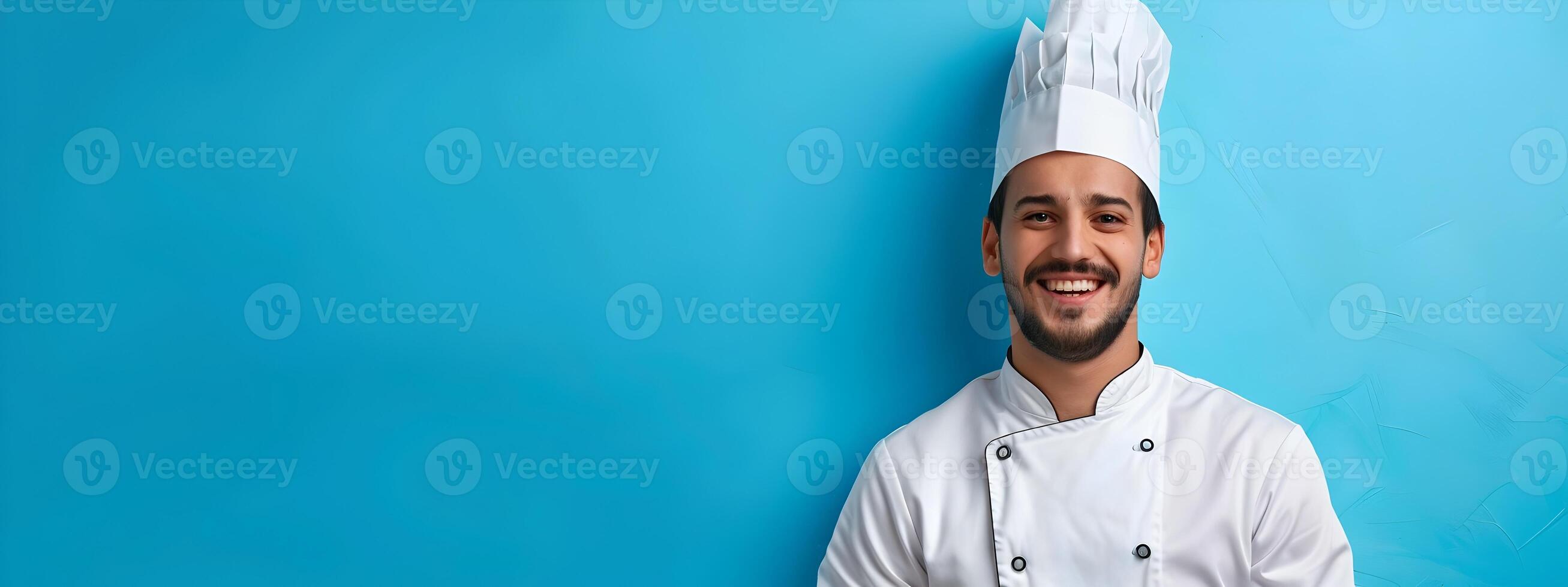 Happy Young Food Kitchen Worker Exuding Passion in Culinary Profession photo