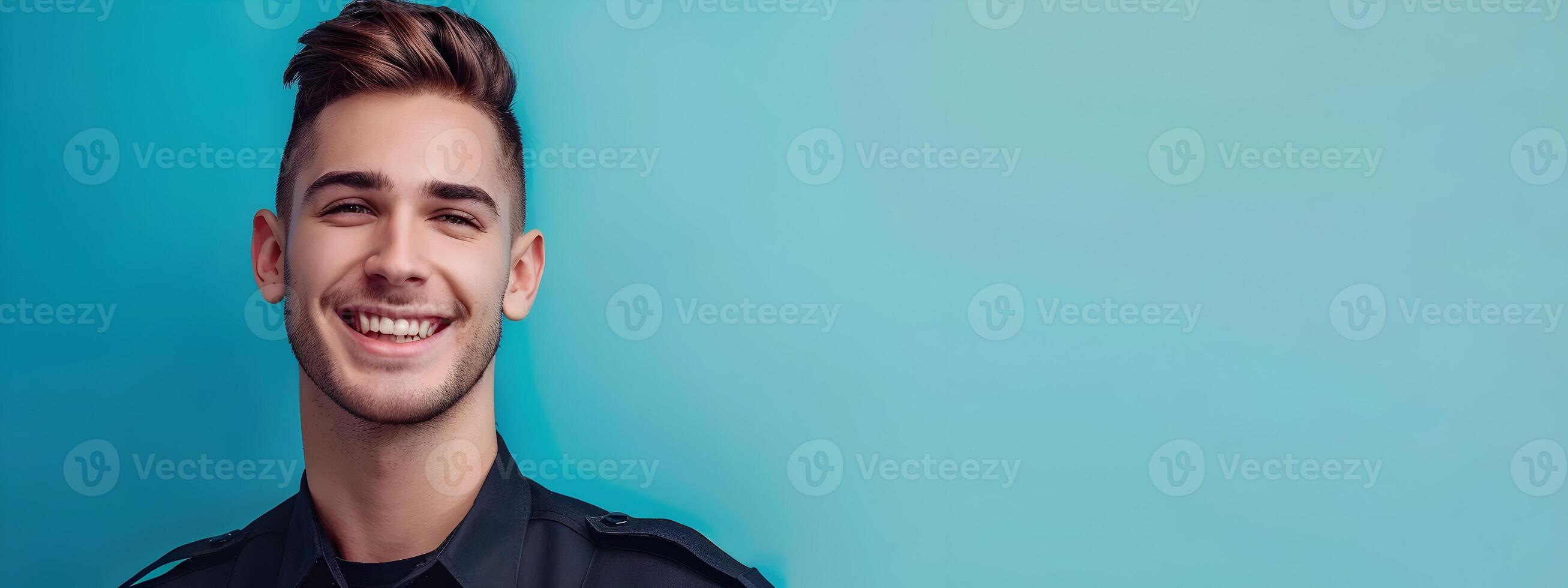 Joyful Security Guard in Action A Rewarding Career Dedicated to Public Safety photo