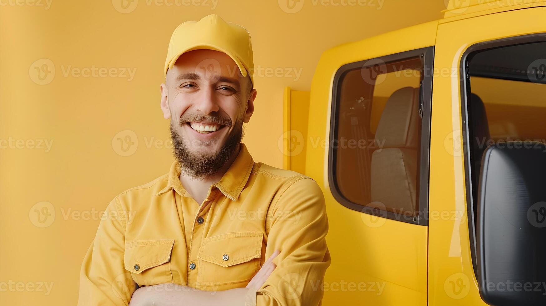 Joyful Delivery Driver Expertise and Enthusiasm in Modern Commerce photo