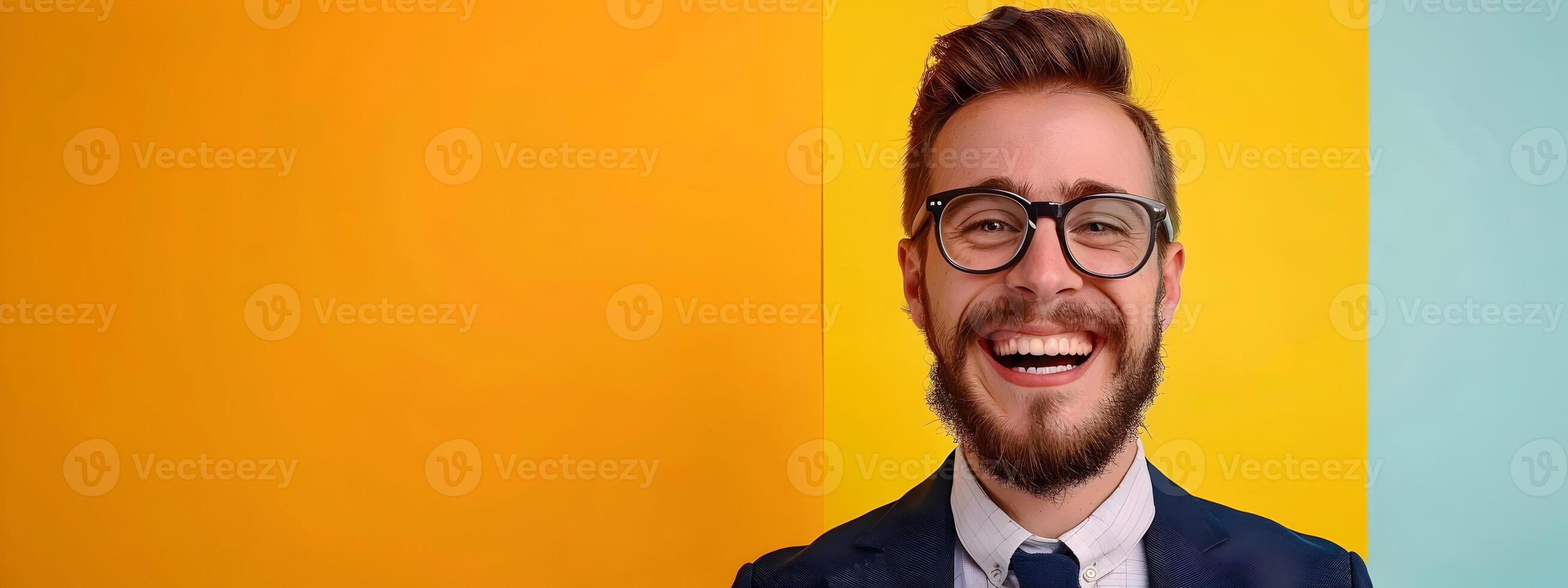 Young Actuary Exuding Confidence in Vibrant Workspace photo