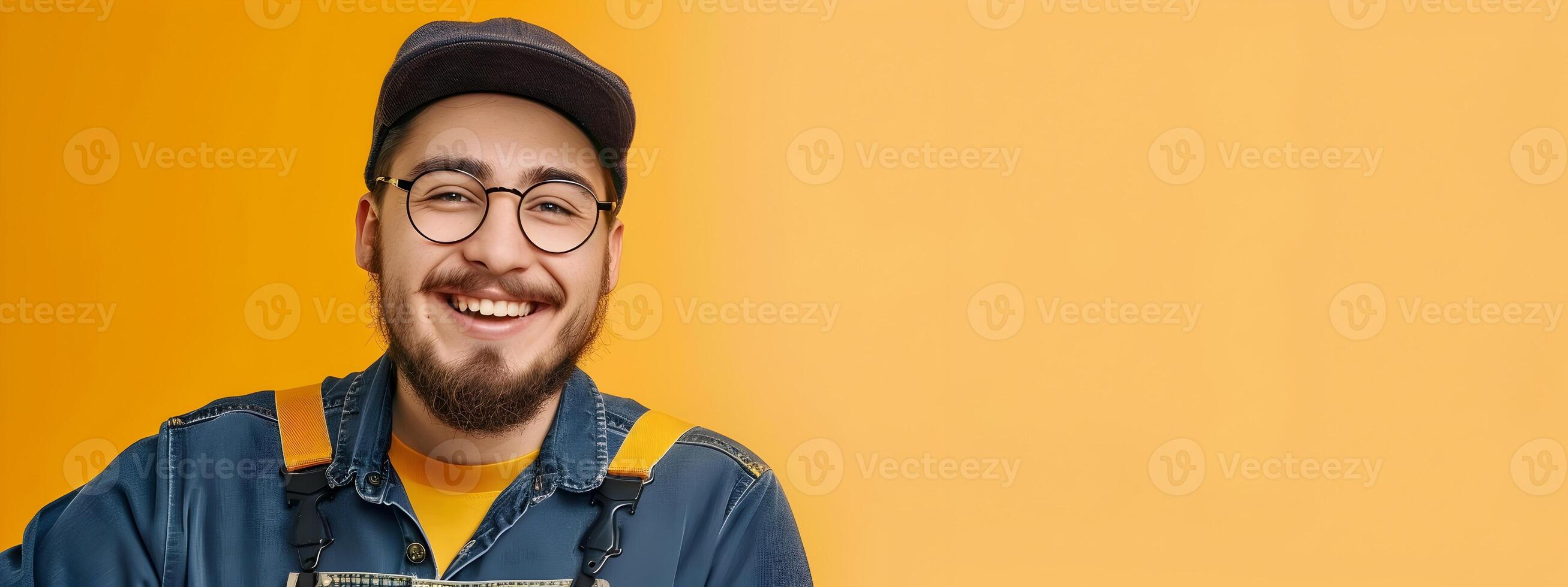 Skilled Locksmiths Triumph A Happy Professional Expertly Tending to Locks on a Vibrant Background photo