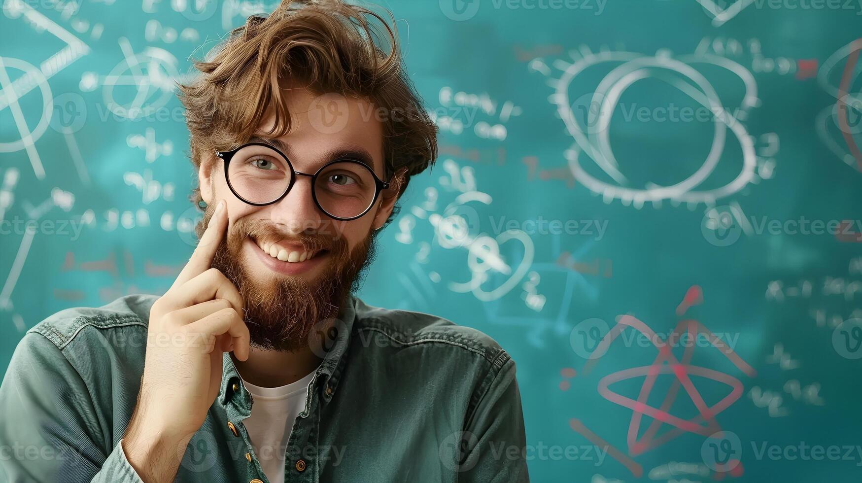 Young Mathematicians Joy Portrait of a Prodigy Deep in Calculation photo