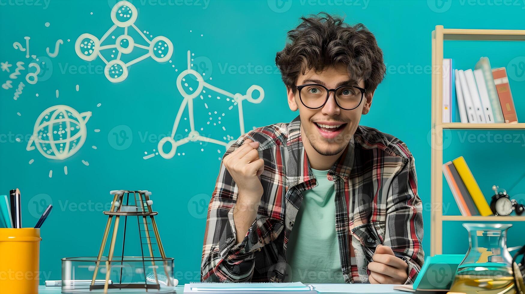 Young Mathematicians Joy Portrait of a Promising Future in Math and Science photo