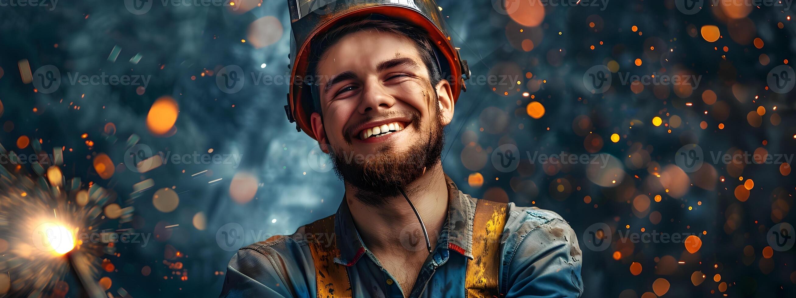 Young Welders Joyful Pursuit Mastering Metalwork with Professional Precision photo