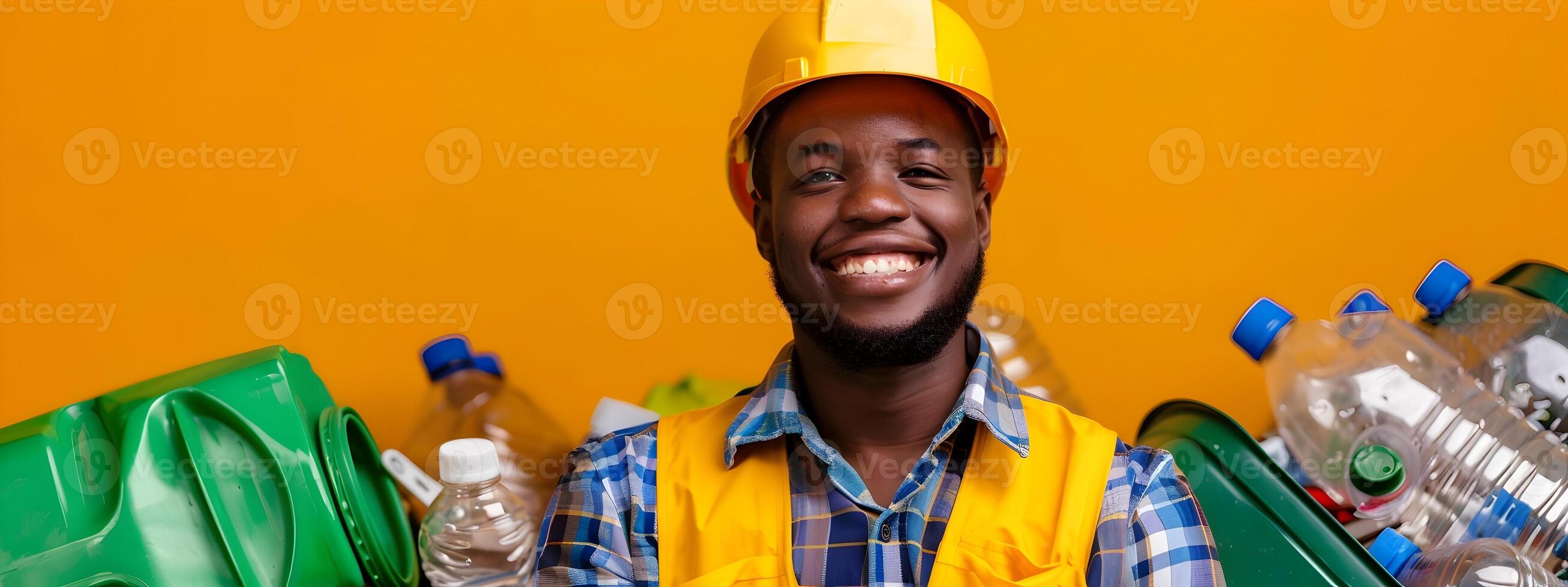 Youthful Recyclables Collectors Radiant Smile A Testament to Environmental Commitment photo