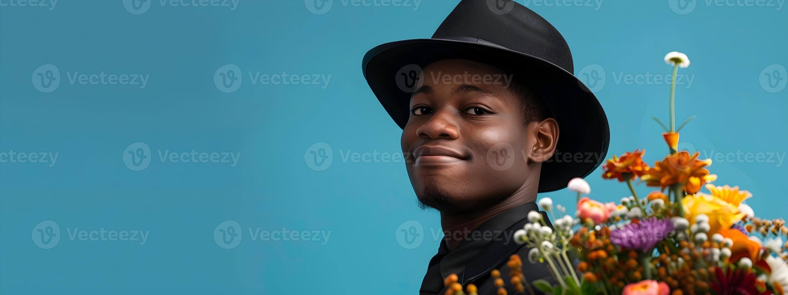 Cheerful Funeral Attendant Dedicated to Providing Comforting Professional Service in a Colorful Setting photo