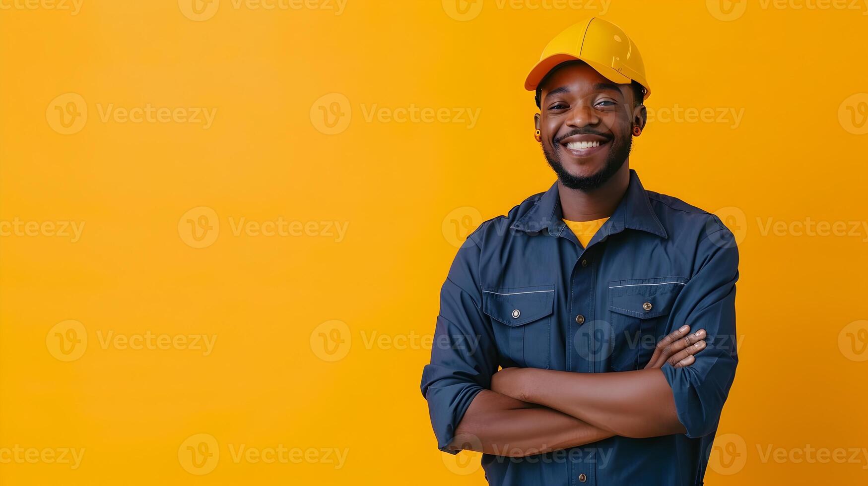 Cheerful Parking Attendant Dedicated to Job Professional Service with a Smile photo
