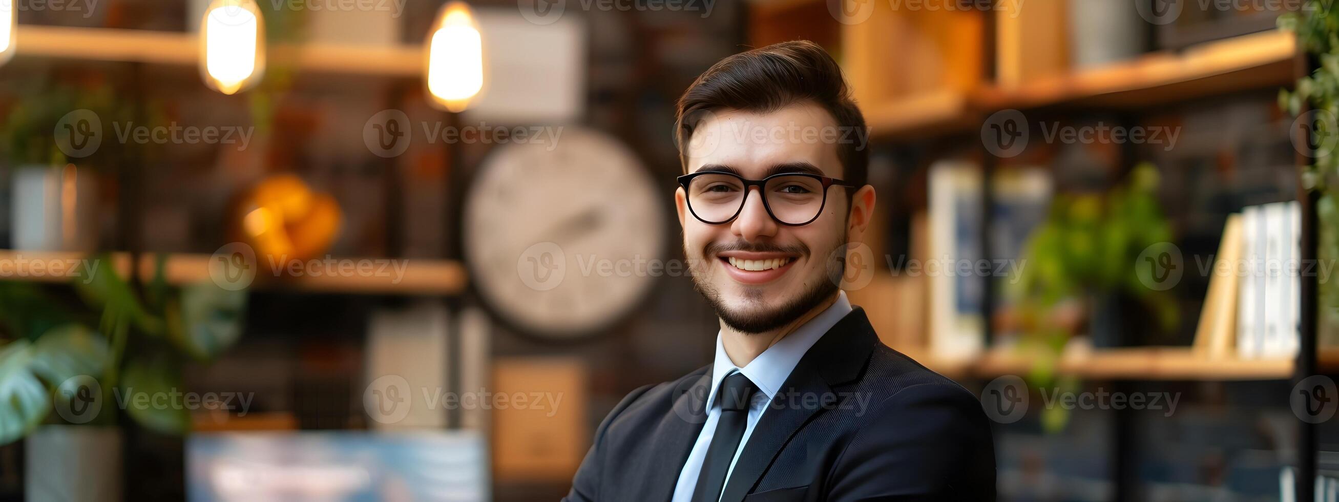 Confident Young Branch Manager Succeeding in Corporate Career photo