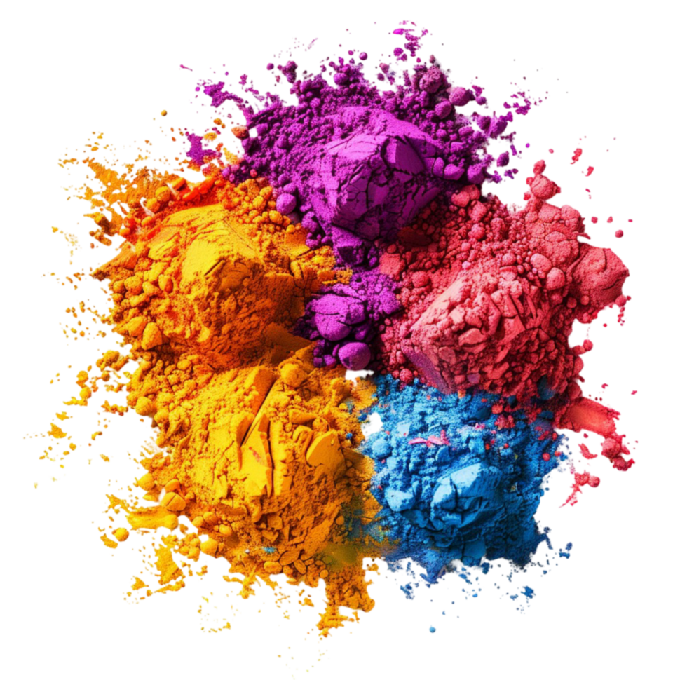 Colorful Powder On Transparent Background. png