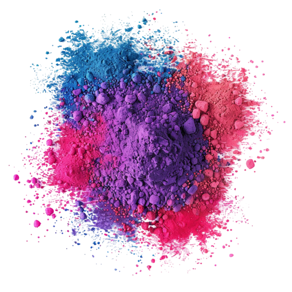 Colorful Powder For Holi On Transparent Background. png