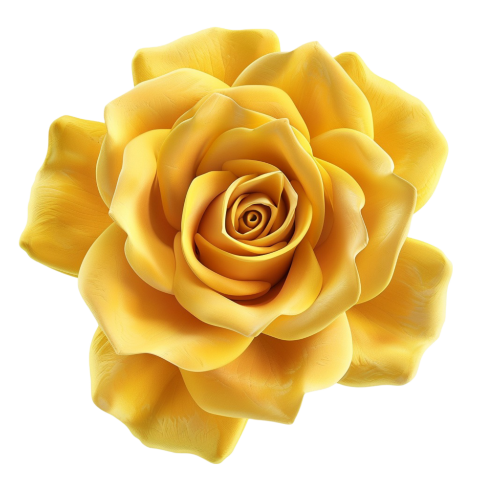 Yellow Rose On Transparent Background. png