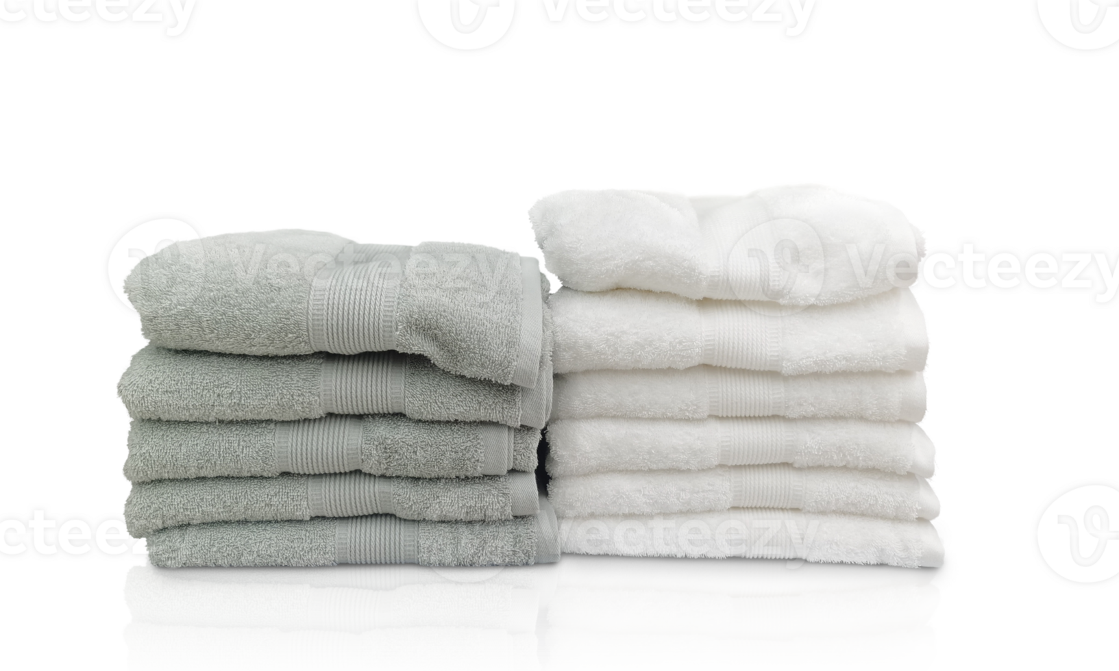 Two piles of folded towels transparent png