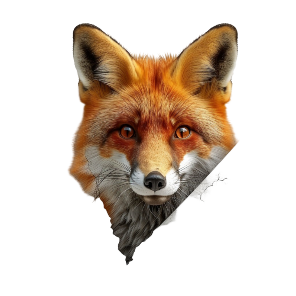 Fox Head on Transparent Background. png