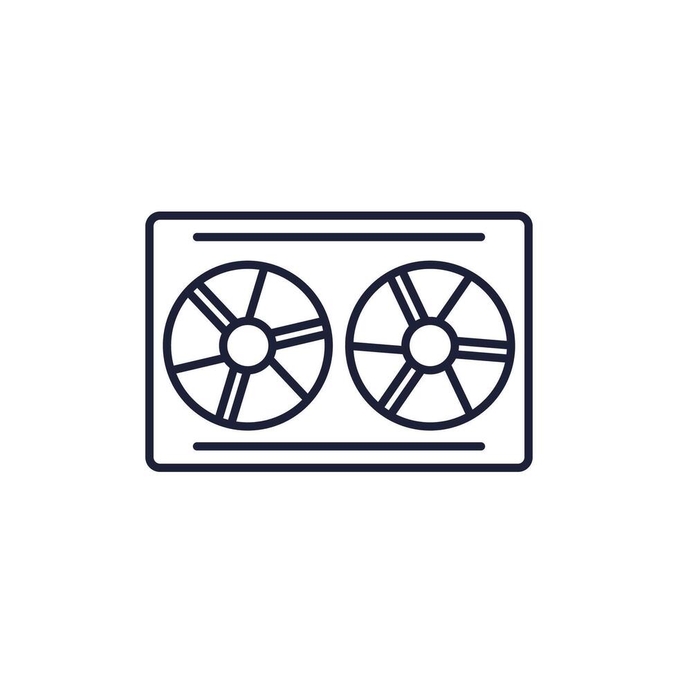 air cooling system line icon on white vector