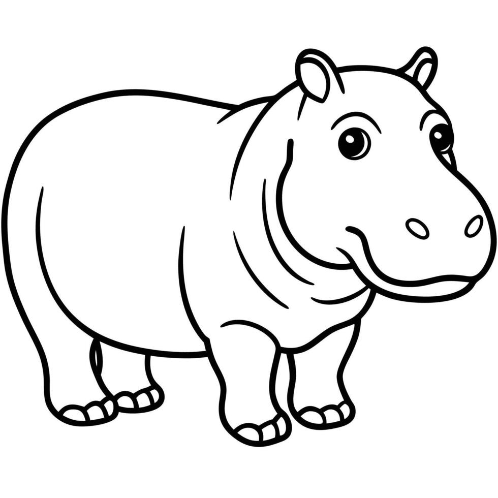Hippo silhouette for tattoos vector