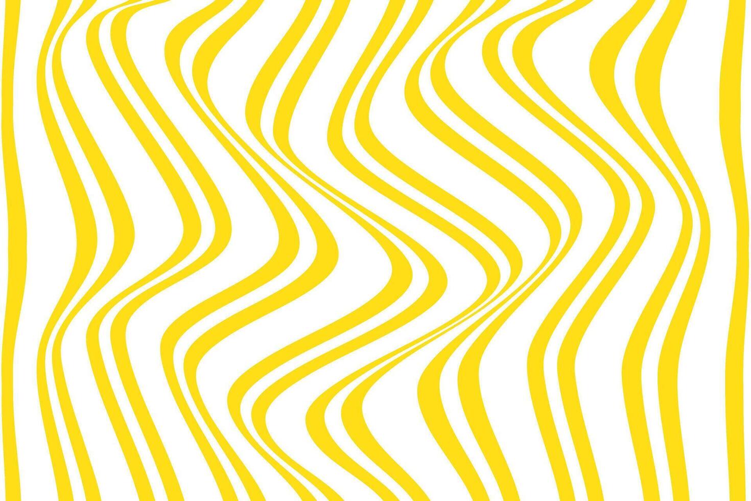 A yellow and white striped background with wavy lines vector