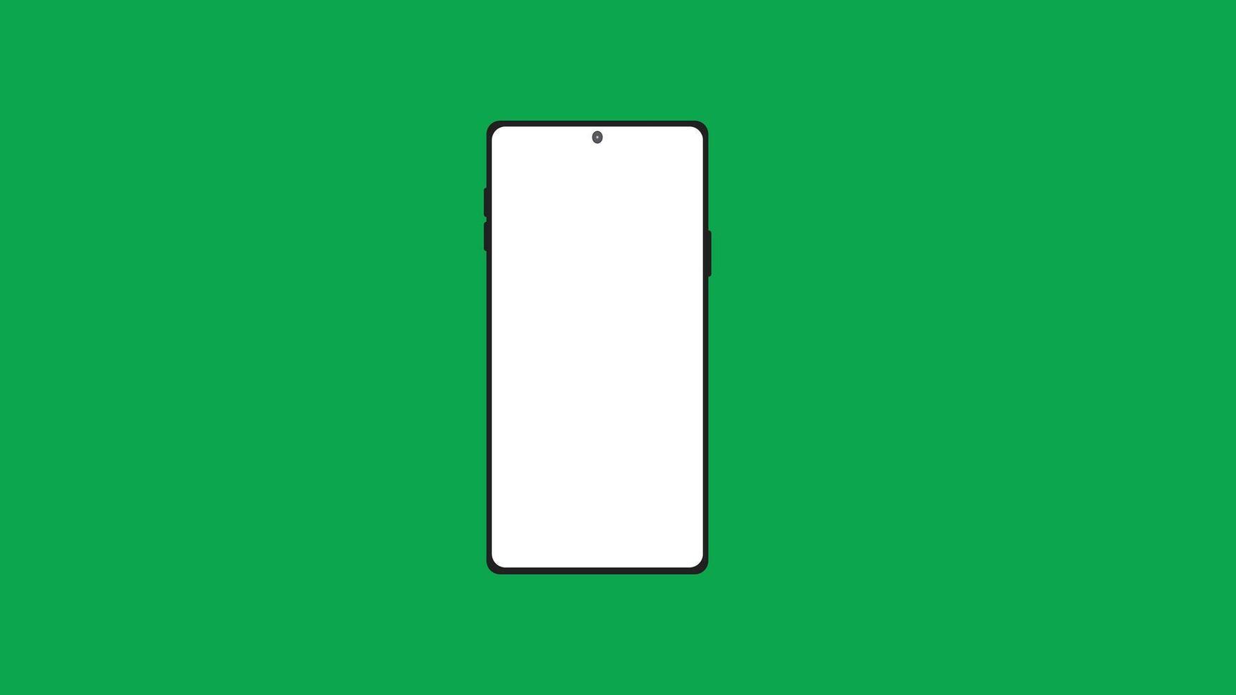 Mobile phone with green screen background, simple mobile phone icon, laptop design vector
