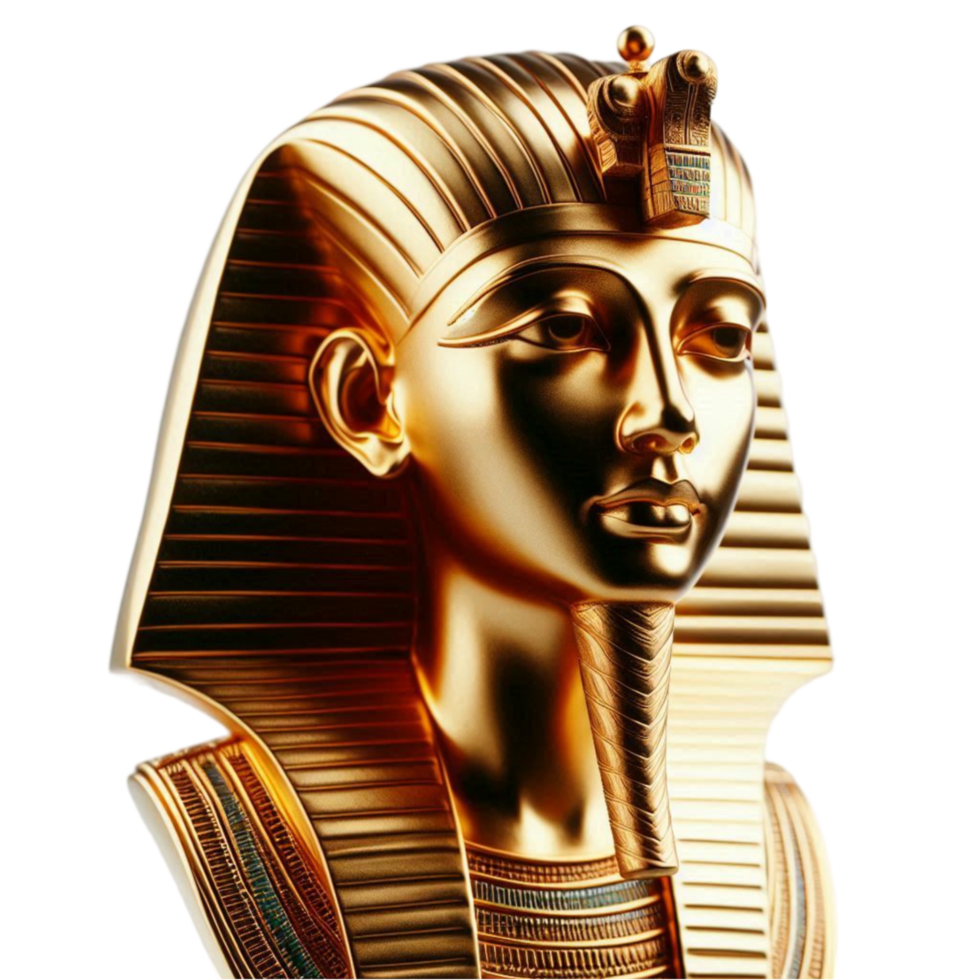Golden Egyptian Pharaoh Bust Statue png