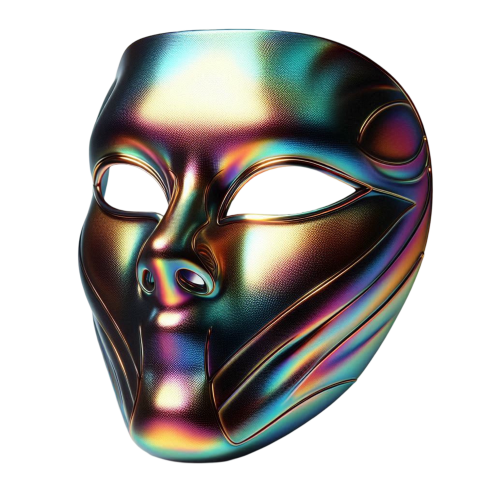 Holographic Futuristic Metallic Mask png