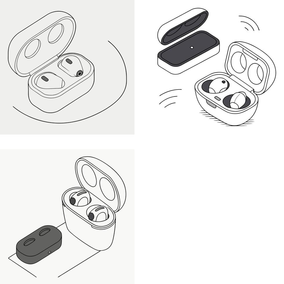 Portable Earbud Charging Case vector